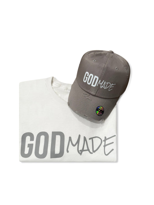(Gray) GodMade Unisex Hat & Shirt Combo