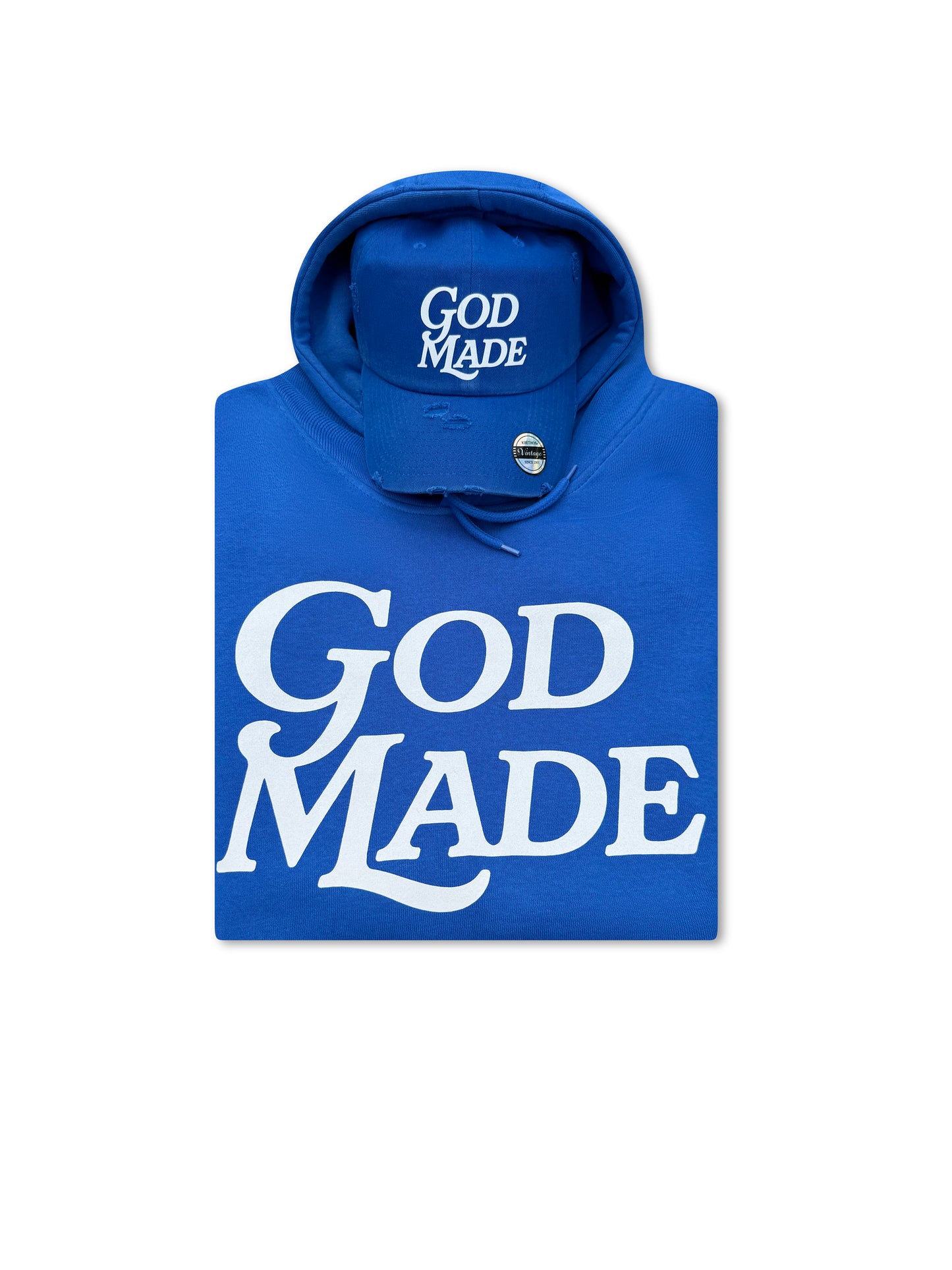 (Living Water Blue) GodMade Unisex Hoodie & Hat Combo