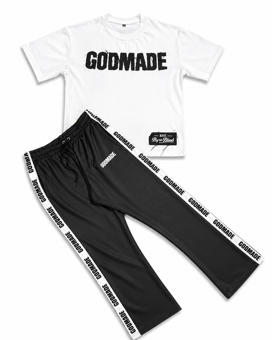 (Pure White & Mercy Black) GodMade Unisex Track Set