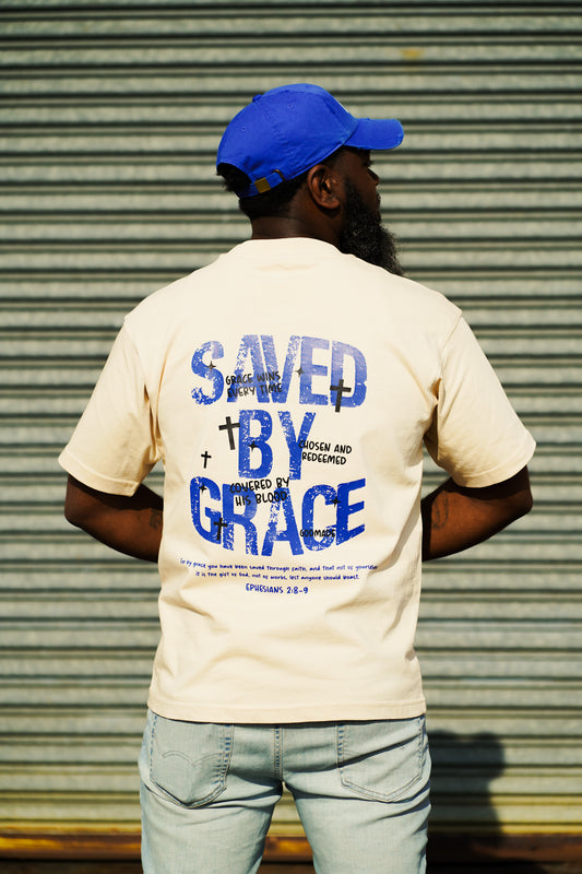 (Off White ) Saved By Grace Boxy Unisex T-Shirt