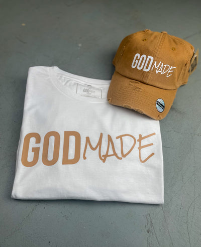 (Tan) Unisex Hat & Shirt Combo