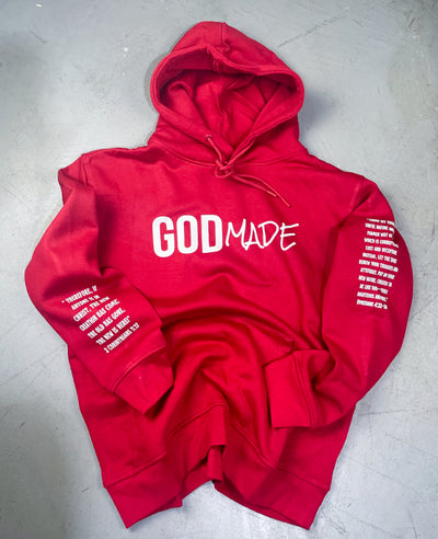 (Red) GODMADE Scripture Unisex Hoodie