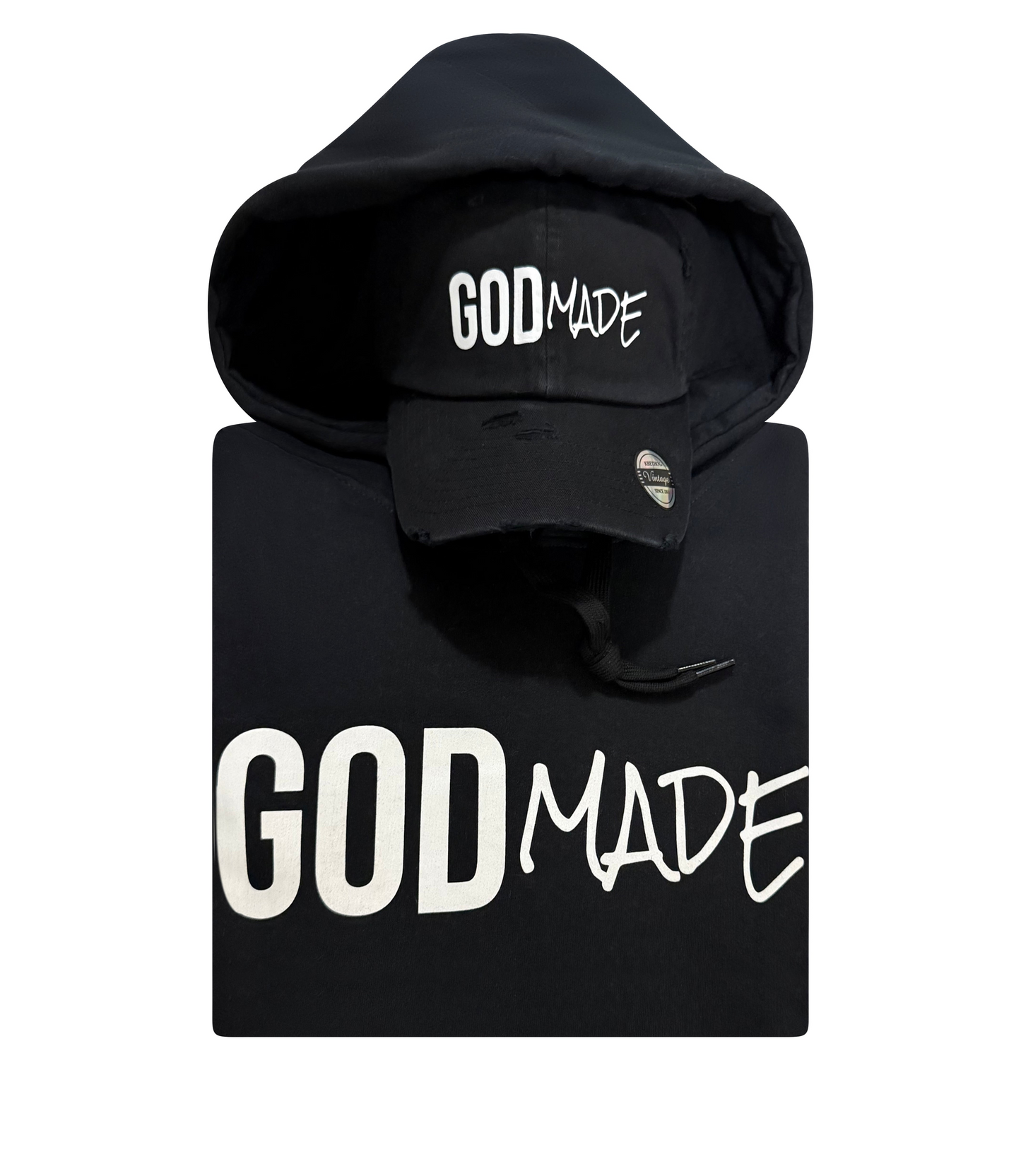 (Mercy Black) GodMade Unisex Hoodie & Hat Combo
