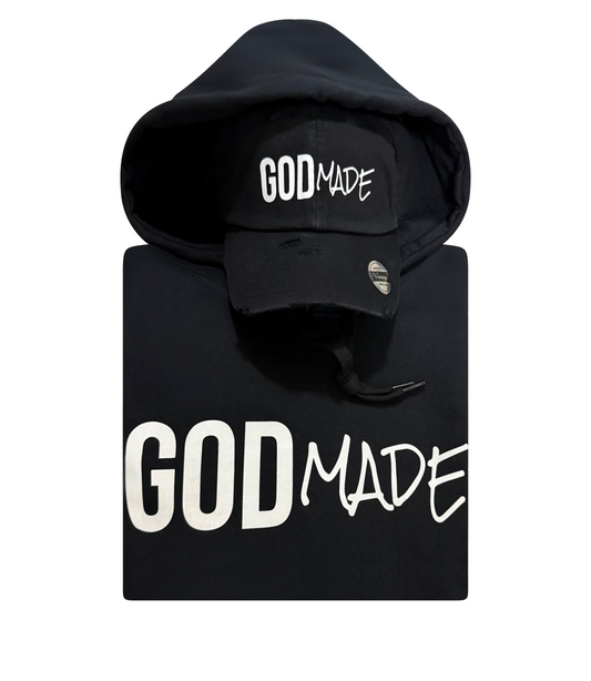 (Mercy Black) GodMade Unisex Hoodie & Hat Combo