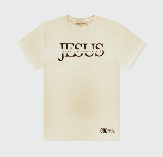 (Off White & Brown) Jesus The Way Unisex T-shirt