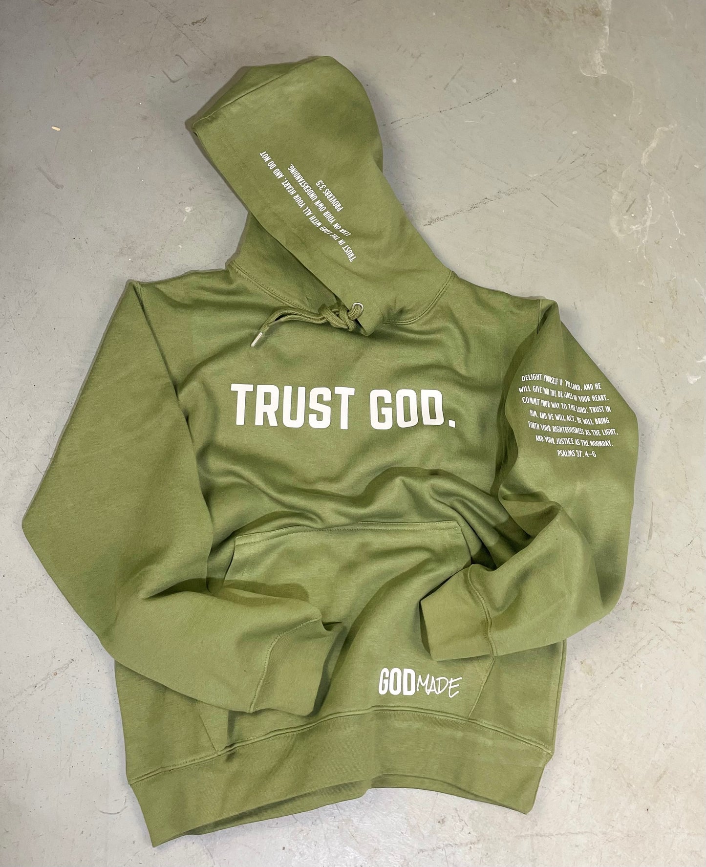 (Olive) Trust God Unisex Hoodie