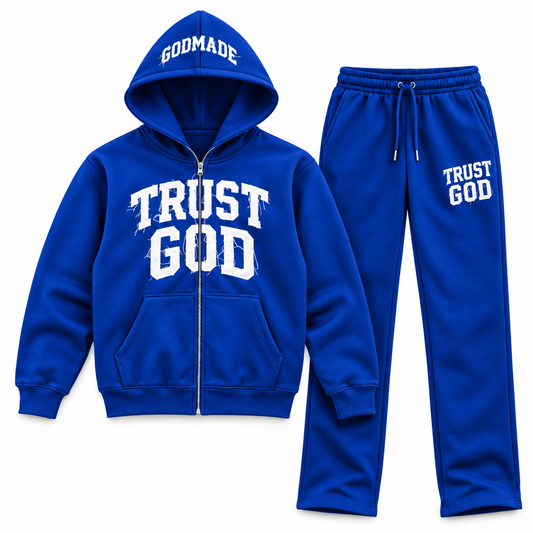 (Living Water Blue) Trust God Unisex Sweatsuit