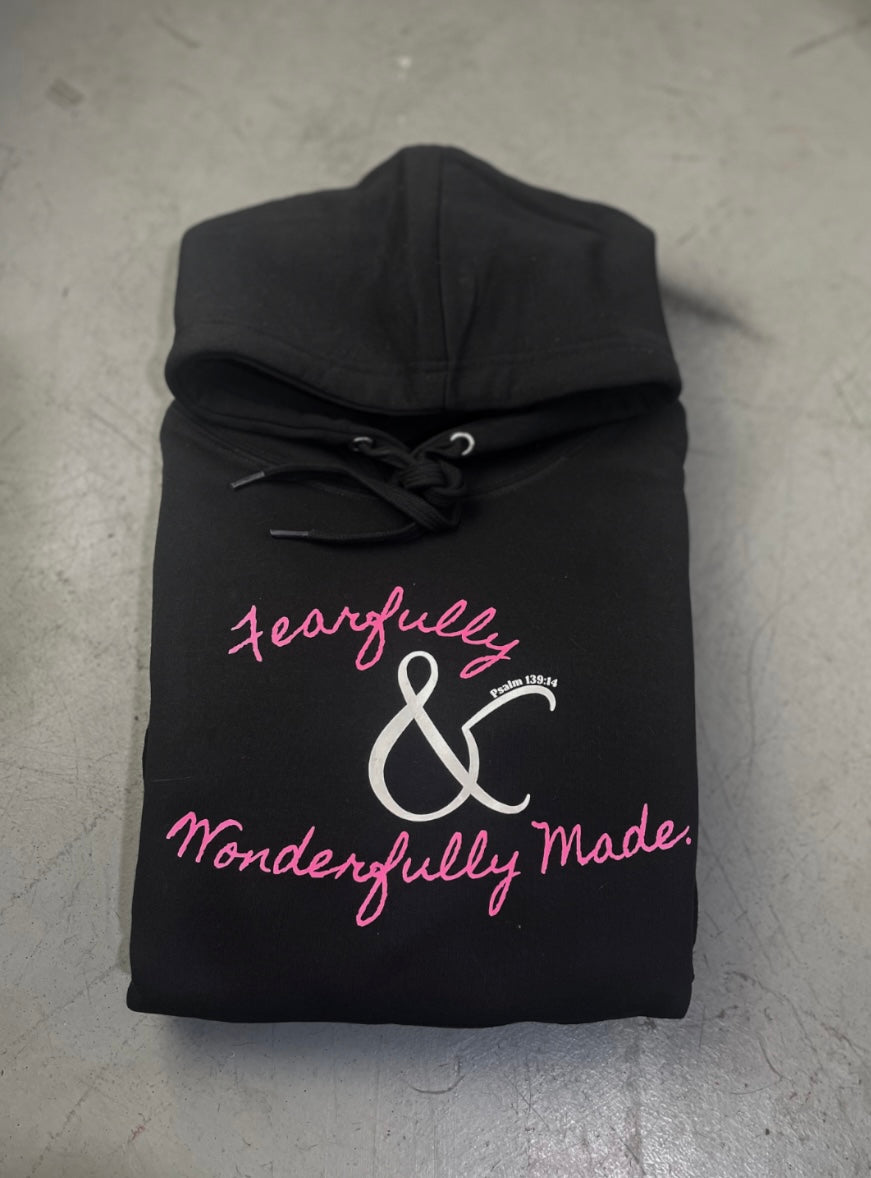 (Black) Fearfully & Wonderfully Made Unisex Hoodie