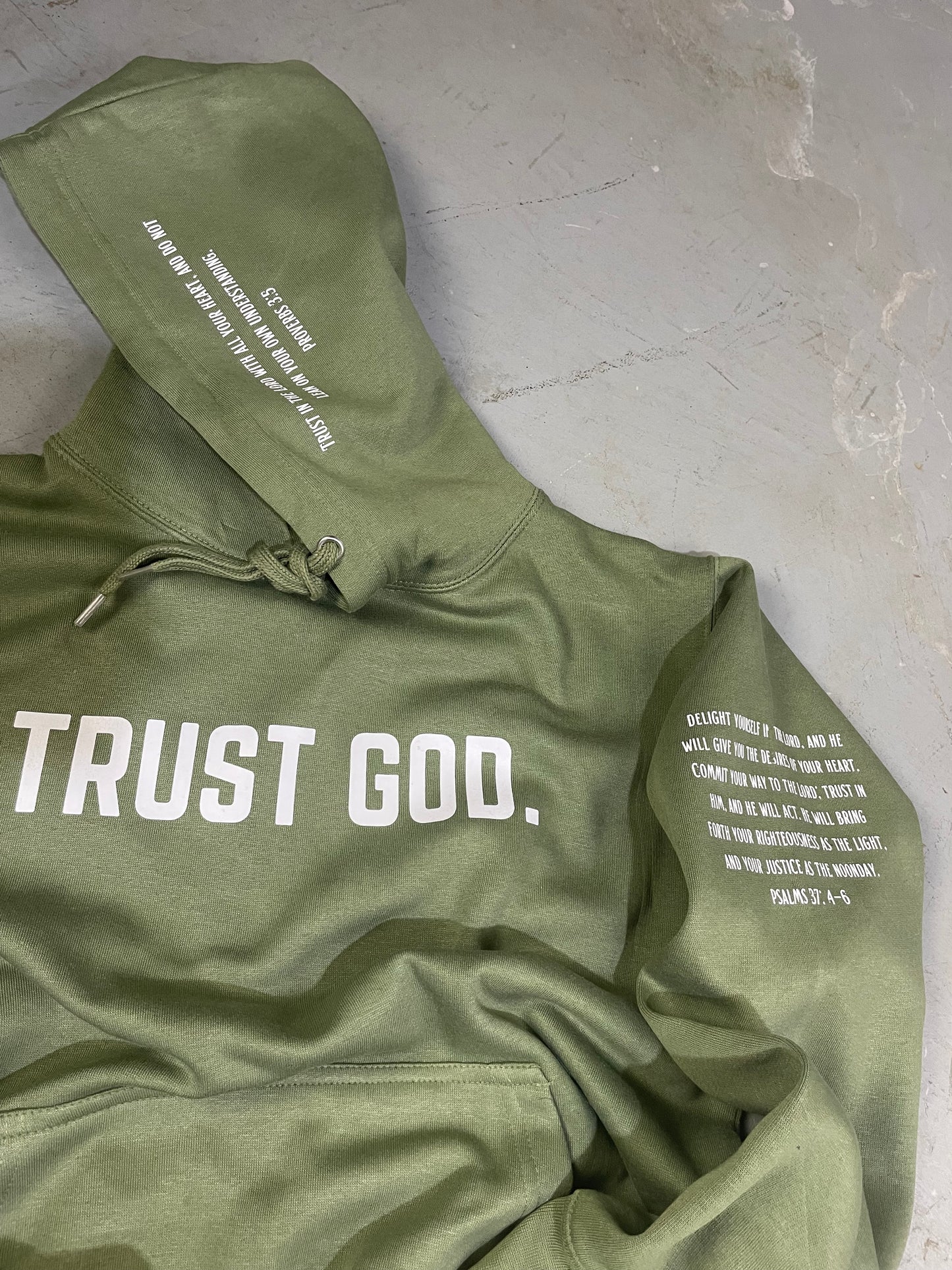 (Olive) Trust God Unisex Hoodie