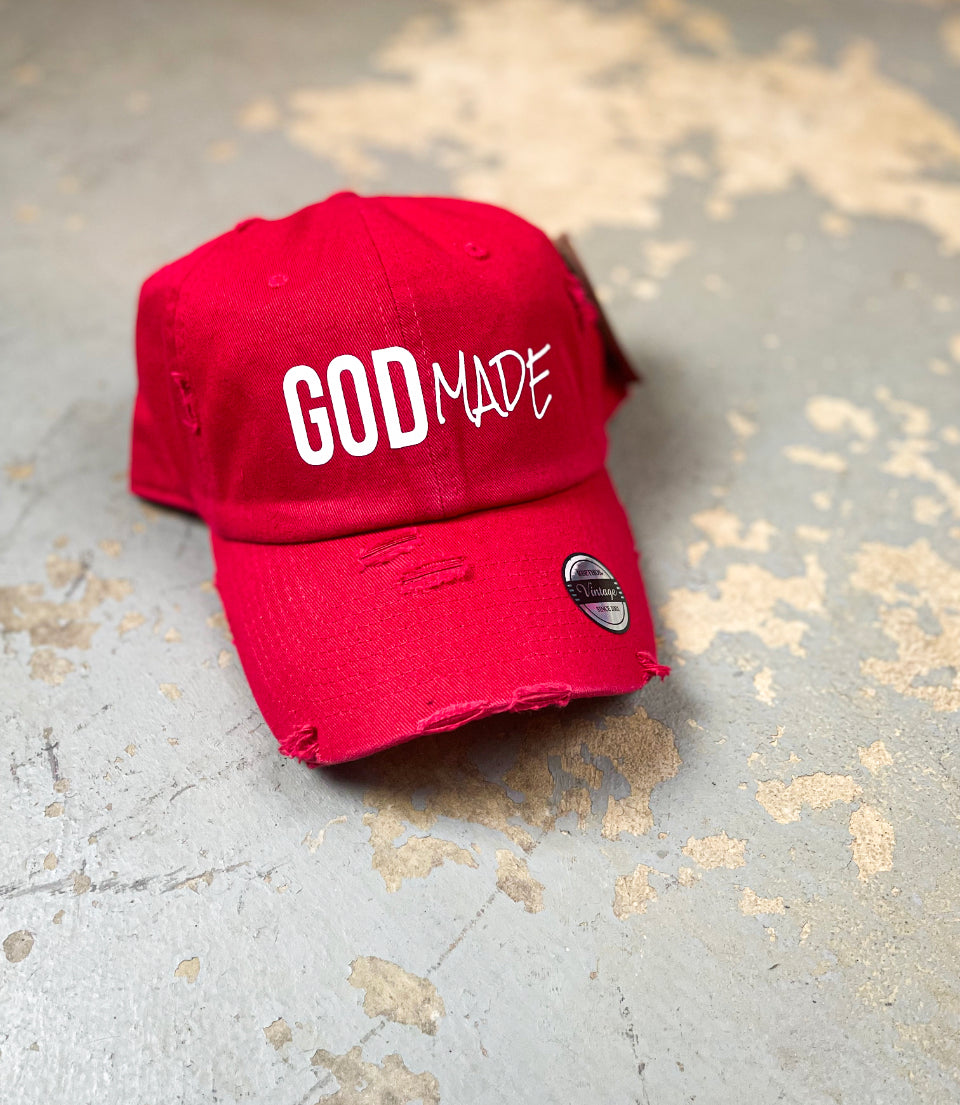 (Red) Classic GOD MADE DAD HAT