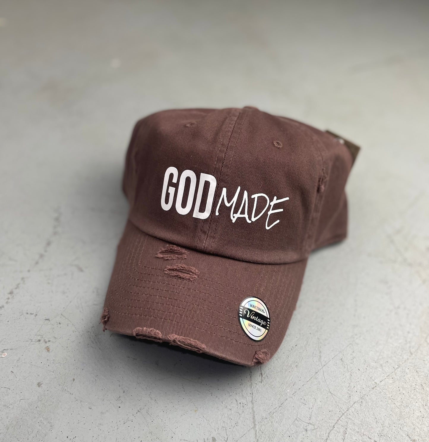 (Brown) Classic GOD MADE DAD HAT