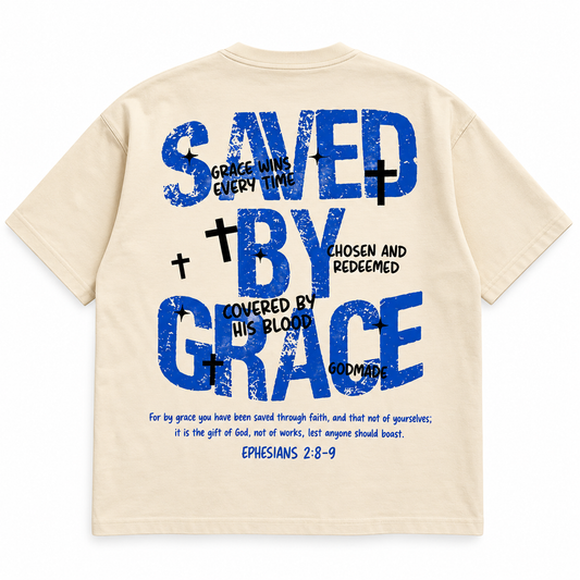 (Off White ) Saved By Grace Boxy Unisex T-Shirt