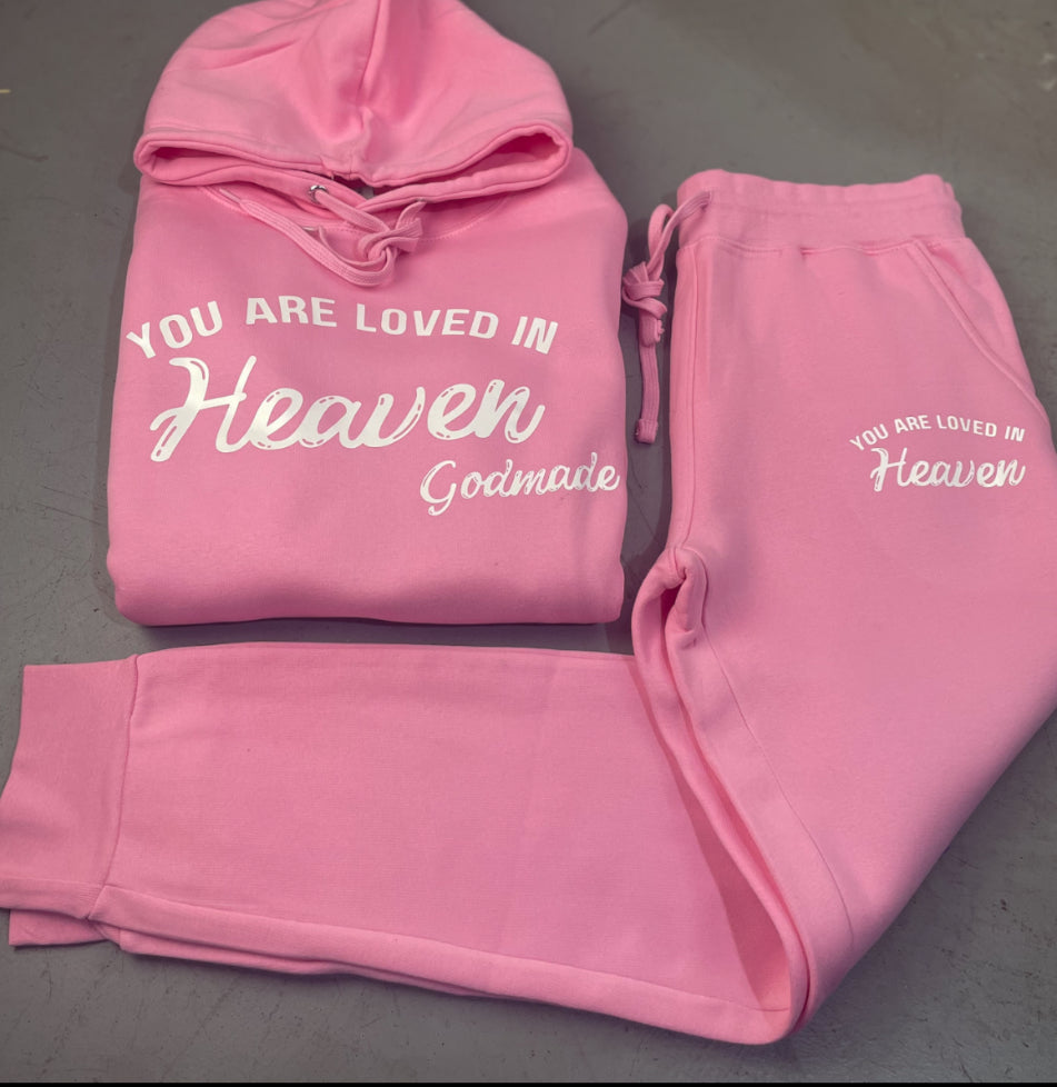 (Pink) You Are Loved In Heaven Unisex Sweatsuit