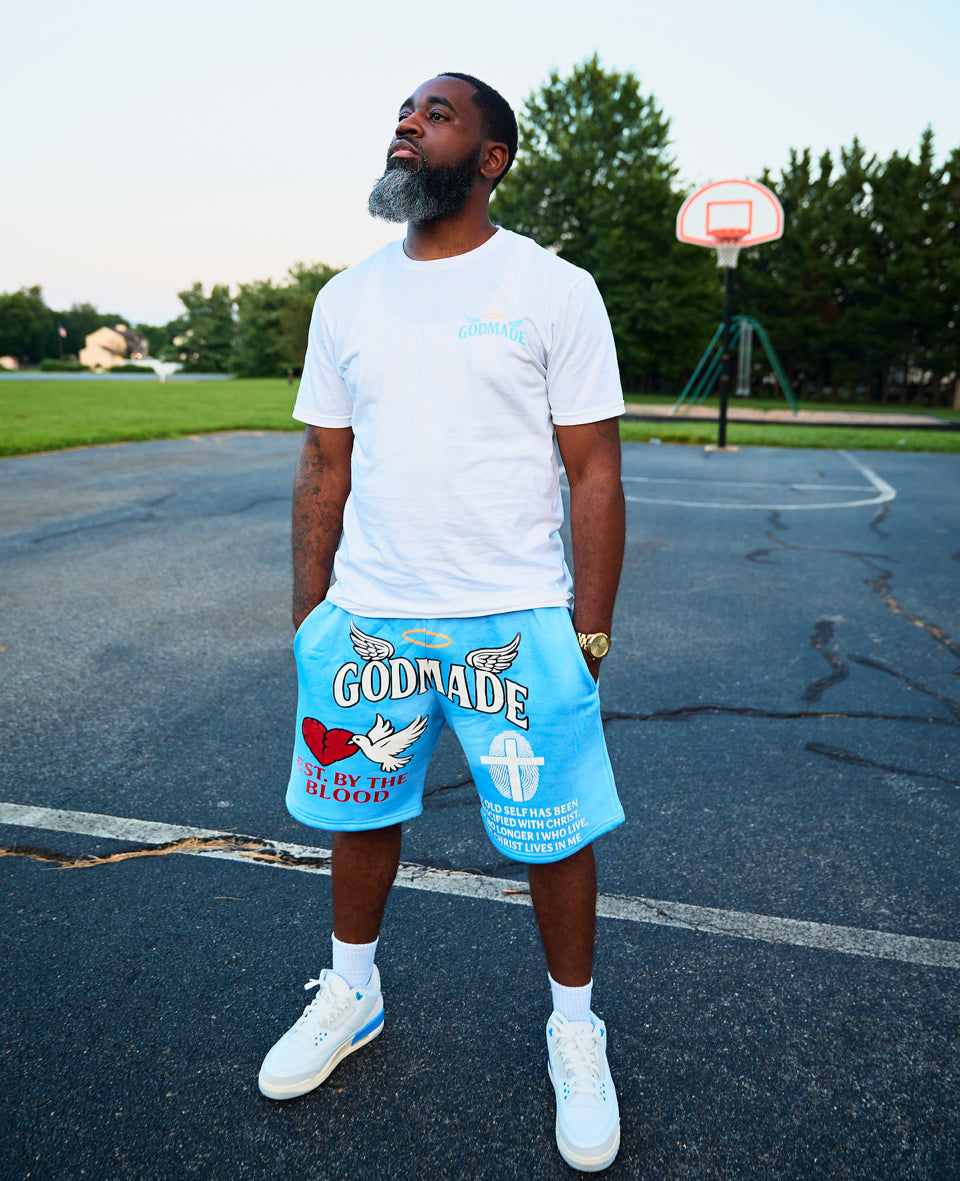 (Heavenly Blue) Crucified With Christ Short Set