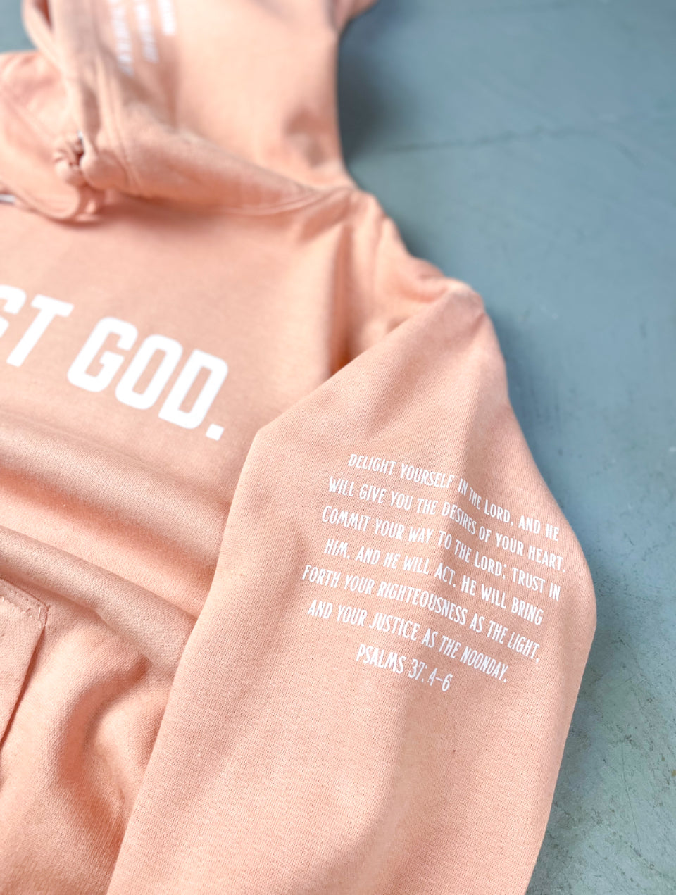 (Peach)Trust God Unisex Hoodie