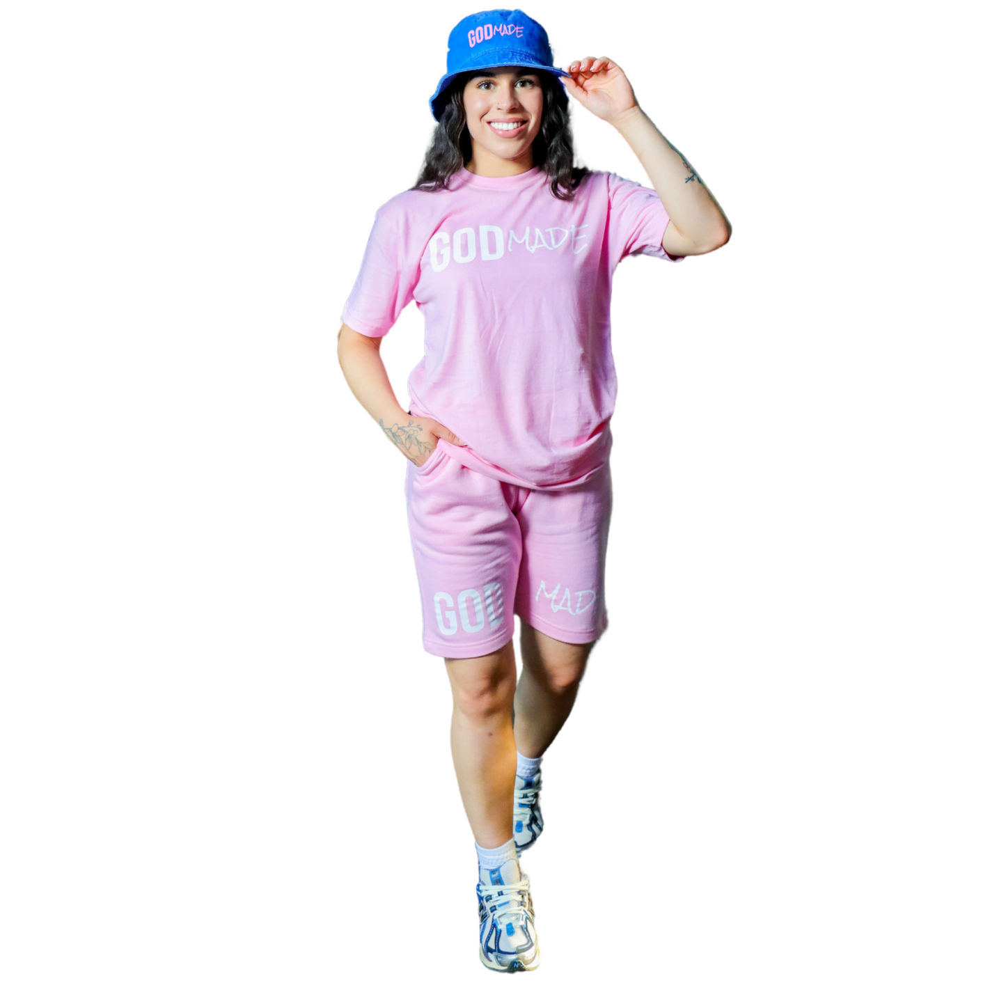 (Light Pink) GodMade Unisex Short Set