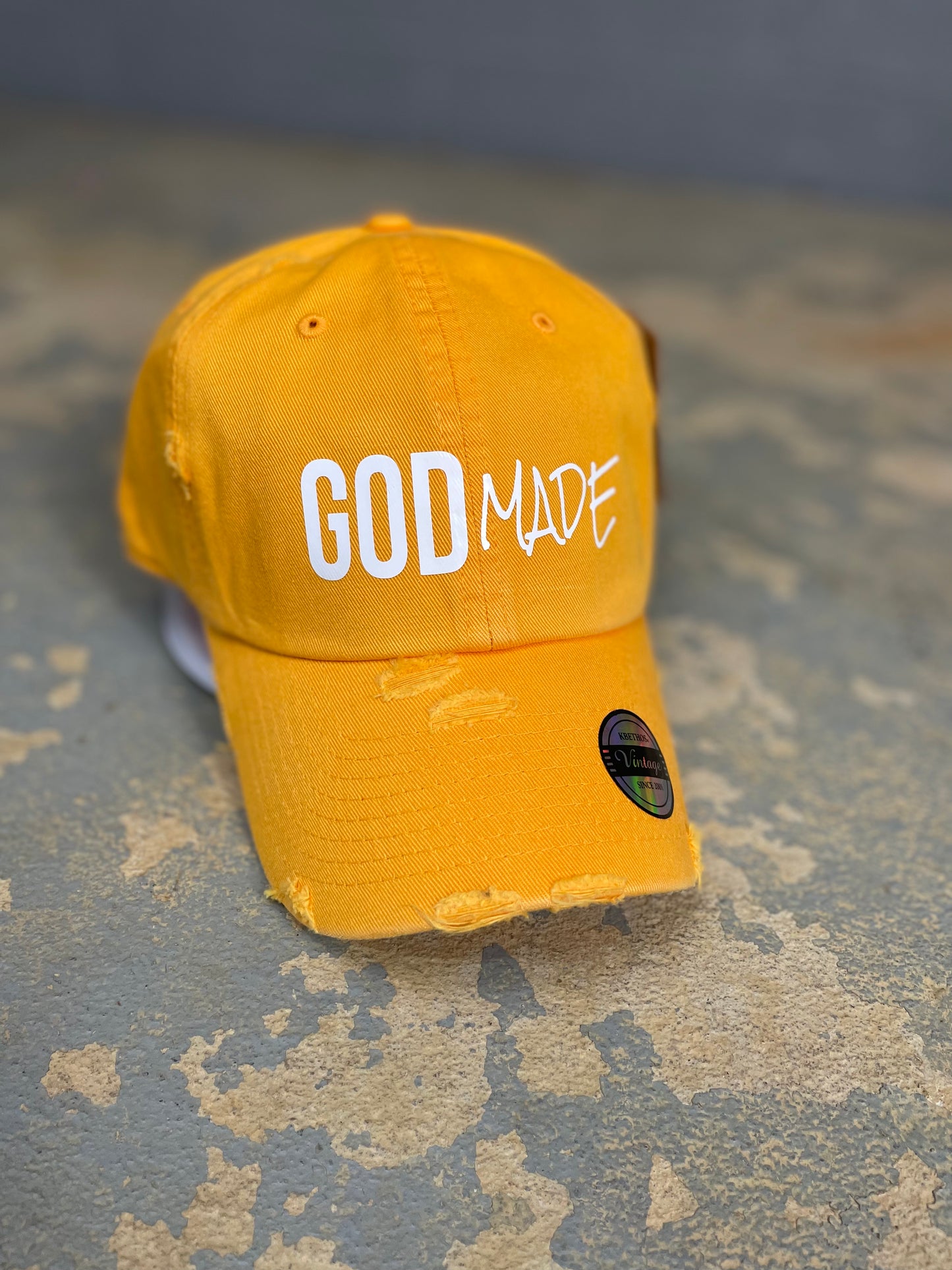 (Mustard) Classic GOD MADE DAD HAT