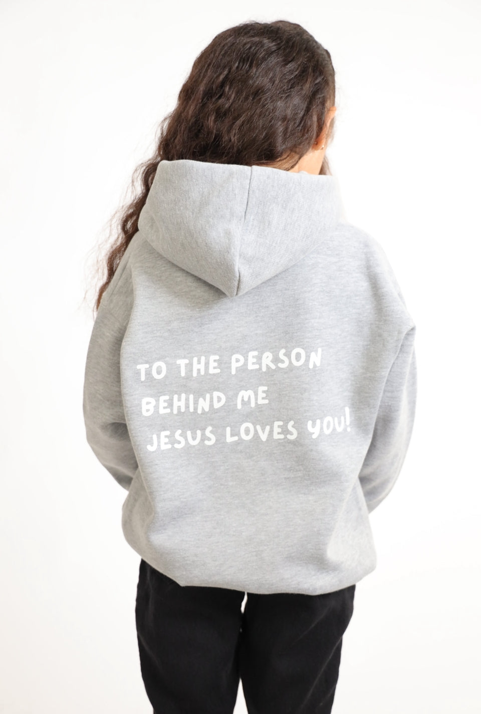 (Gray) Kids Jesus Love You Hoodie