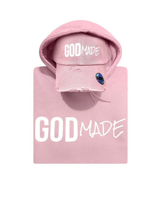 (Light Pink) GodMade Unisex Hoodie & Hat Combo