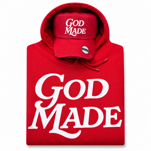 (Blood Red) GodMade Unisex Hoodie & Hat Combo