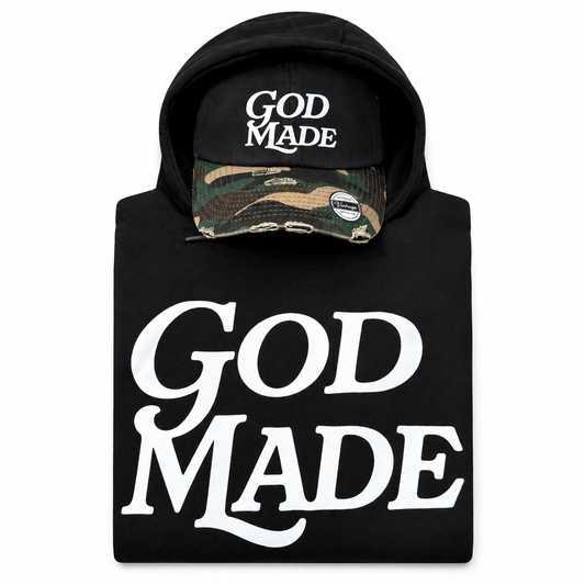 (Mercy Black) GodMade Unisex Hoodie & Hat Combo