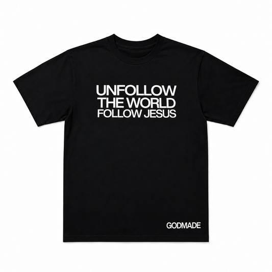 (Mercy Black) Puff Print Follow Jesus Unisex T-Shirt