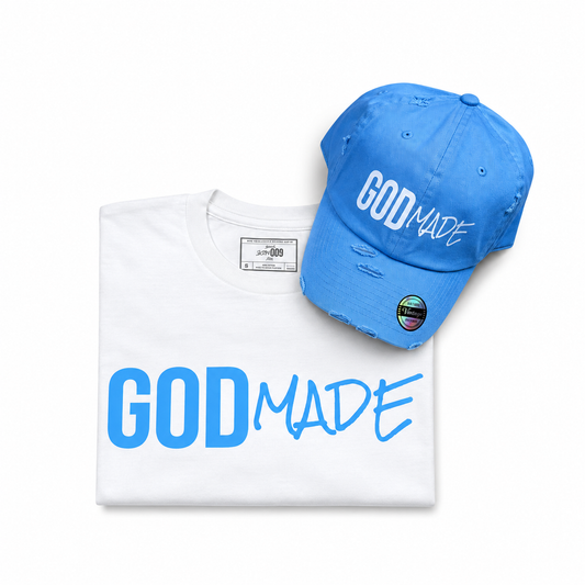 (Heavenly Blue) GodMade Unisex Hat & Shirt Combo