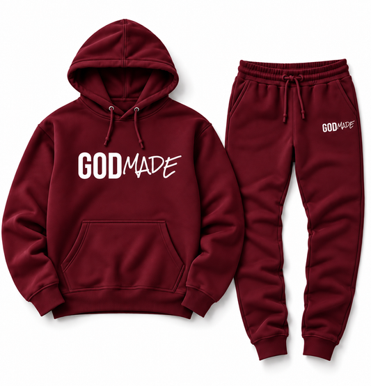 (Covenant Maroon) GodMade Unisex Sweatsuit