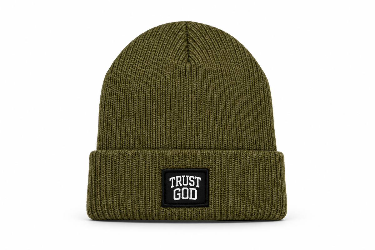(Olive Green) Trust God Beanie