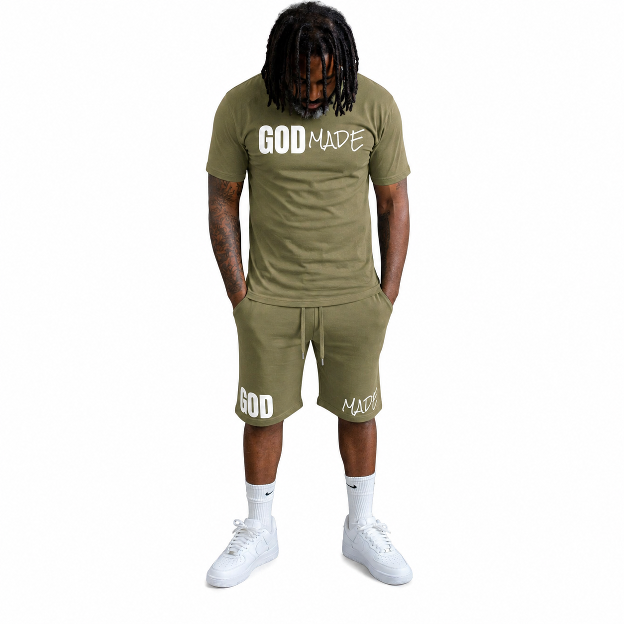 (Olive) GodMade Unisex Short Set