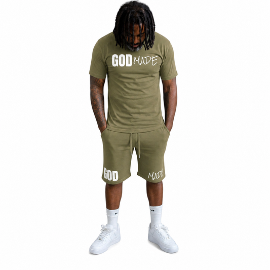 (Olive) GodMade Unisex Short Set